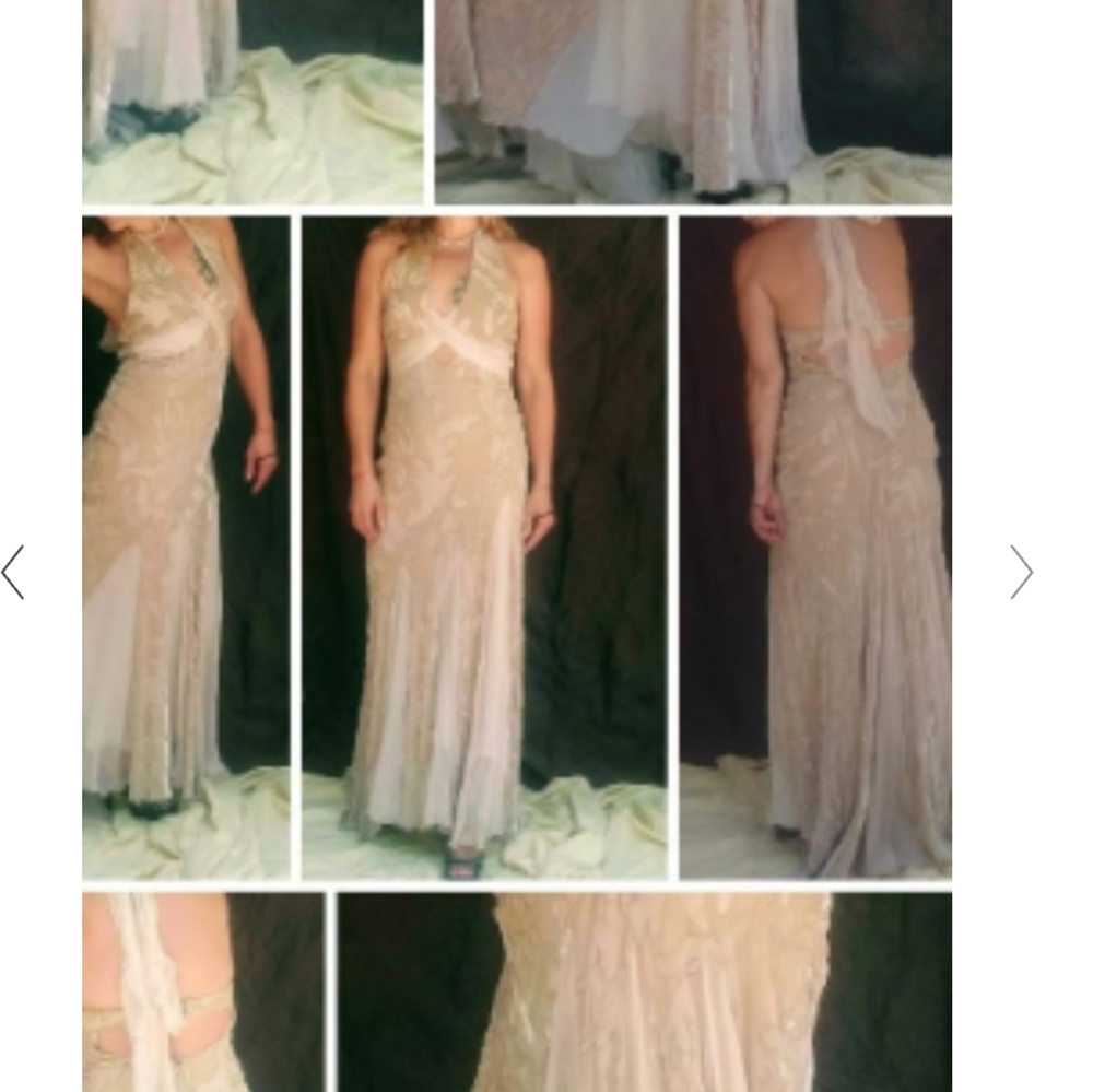 Dina Bar-El Evening Cocktail creamy tan size M dress